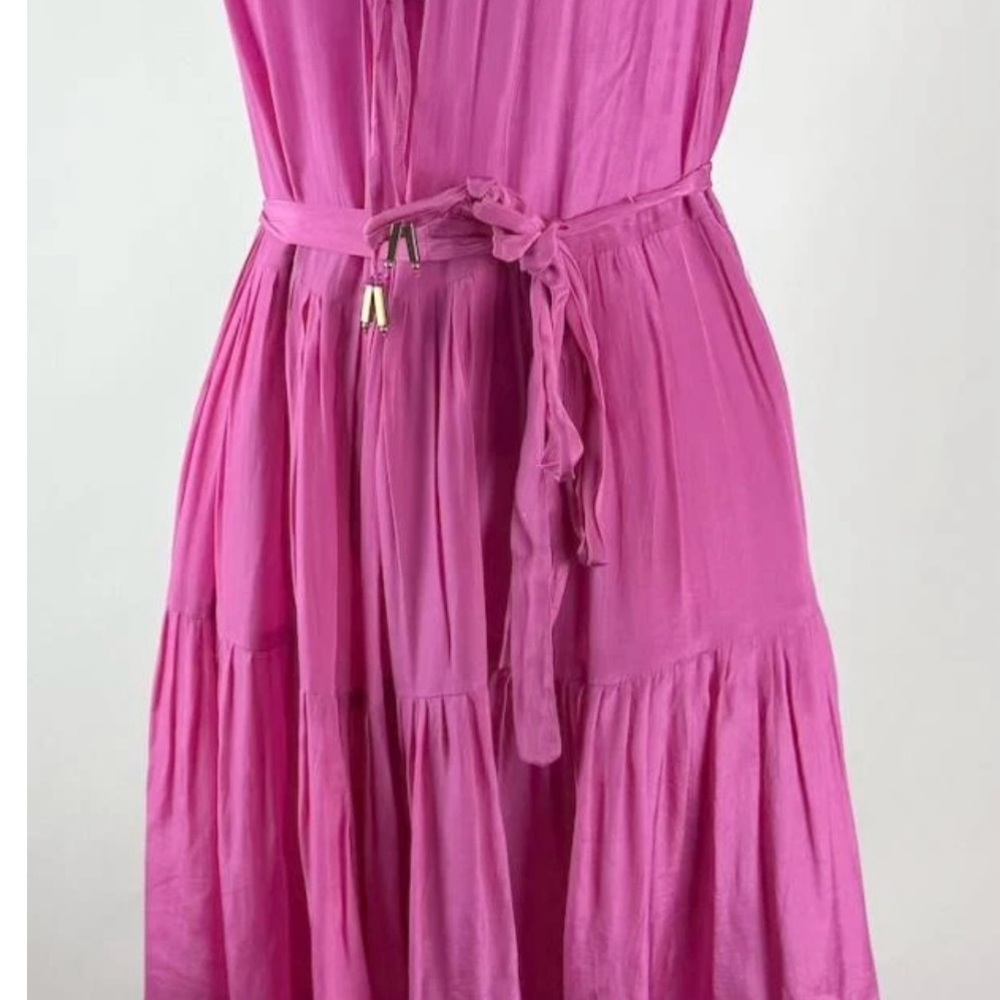 Karina Grimaldi Sabrina Vibrant Pink Sleeveless Silk Dress XS - Picture 8 of 14
